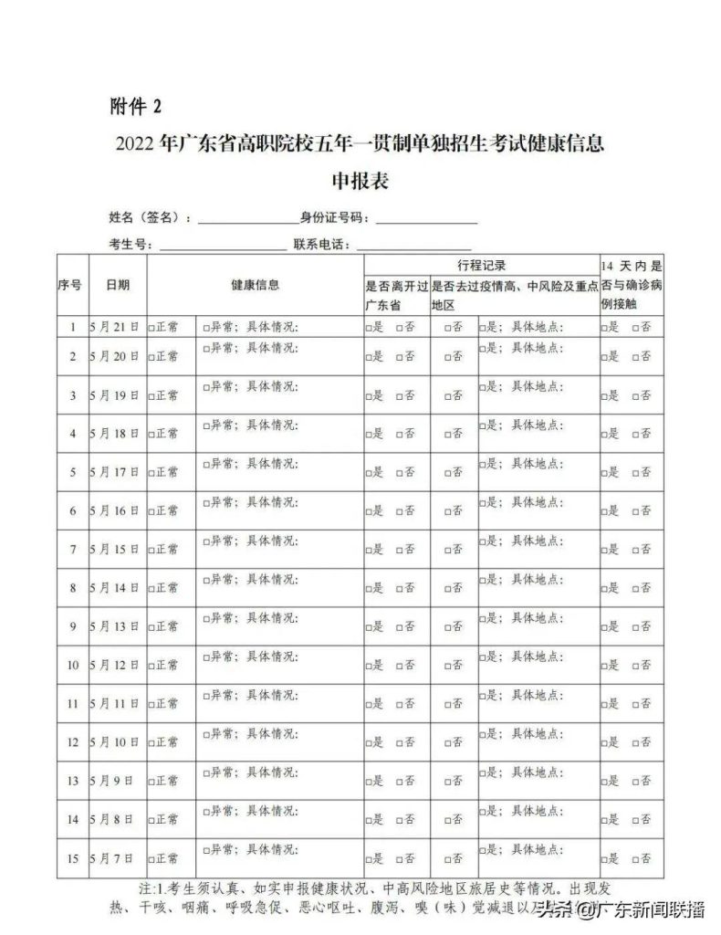 高職高考時間2022具體時間廣東（附：健康方面需要的準備工作）-1